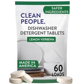 The Clean People Dishwasher Tablets - Cuts Grease & Rinses Sparkling Clean - Residue-Free - Phosphate Free Dishwashing Tablets (60 Count, Lemon Verbena)