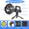 Rechargeable Spotlight, 3,000,000L High Lumens Led Spot Lights Outdoor Handheld