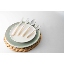 Grunwerg 24BX4312WH 27 Piece Cutlery Set, Stainless Steel, White