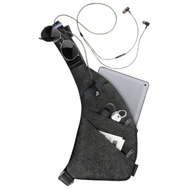 MRang Sling Crossbody Bag Travel Anti Theft Safe Bag for Men Women Waterproof Black