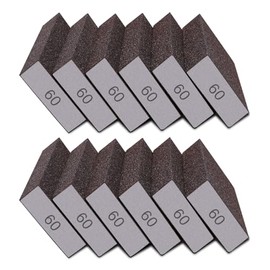 12 esponjas de lijado de grano 60 bloques de lijado grueso para paneles de yeso, metal, madera, lavable y reutilizable