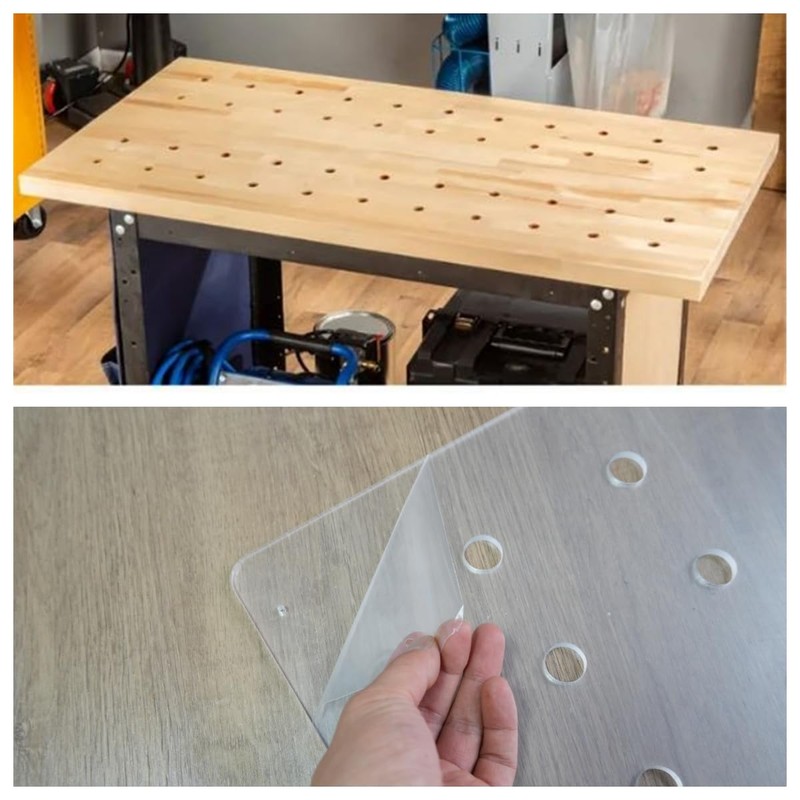 Colini 16 * 12''Transparent Acrylic Dog Hole Router Template Jig