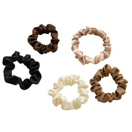 Satin Hair Scrunchies Small for ladies, 5Colours Small Satin Hair Rope Accessories，Hair Ties Ropes for Teens 5PCS