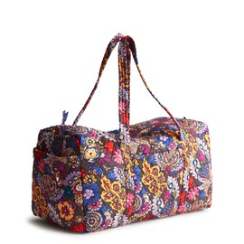 Vera Bradley Women's Premium Cotton Large Original Duffel, Colorful Bouquet, One Size