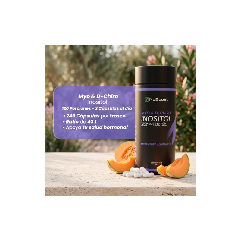 Nuboost Inositol 240 Cápsulas Myo Chiro Mezcla Hecho Usa