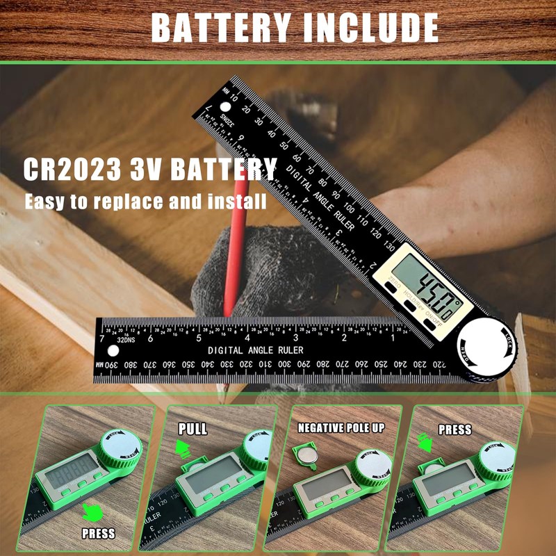 PDDYIER Angle Finder Protractor, 2-in-1 Miter Saw Protractor, 7 Inch/200mm