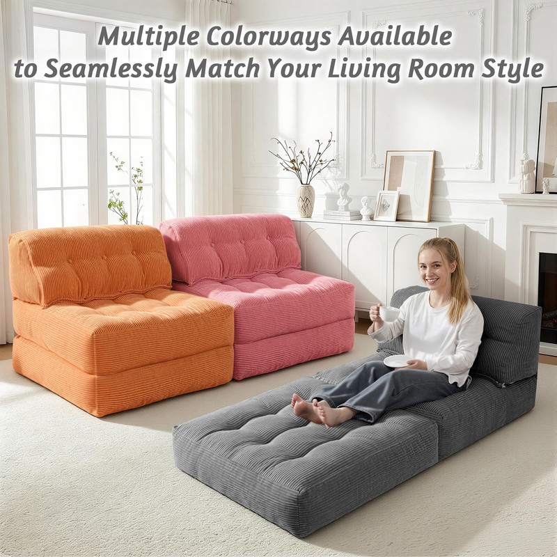 HABUTWAY Folding Sofa Bed,3-in-1 Convertible Sleeper Chair Bed w/Pillow