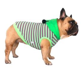 iChoue English Bulldog Bumble Bee Costumes Clothes Hoodies Shirts Vest for Medium Dogs Cold Weather Winter Coats French Frenchie Pug Pitbull Boston Terrier - Green Purple, XLarge