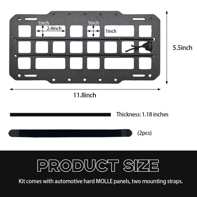 Yourkar Car Rigid MOLLE Panel, Sun Visor Panel Holster Tactical