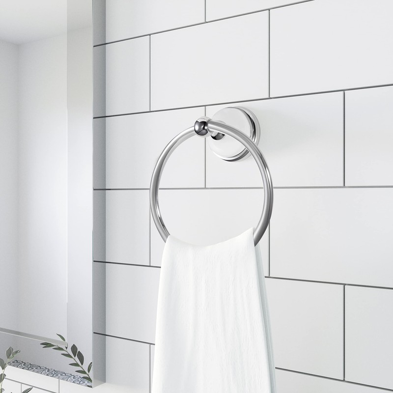 Design House 559286 Savannah Towel Ring for Bathroom, Polished Chrome