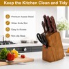 6 Slots Kitchen Knife Holder for Countertop, Brown Kitchen Knife