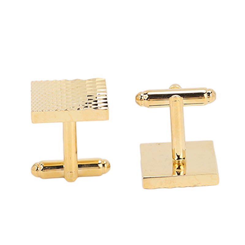 1 Pair French Cufflinks Double Layer Electroplating Polished Brass Gold