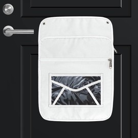 Mail Slot Catcher White Indoor Mail Catcher, Durable Oxford Bag for Front Door Garage Office Mail Slot Cover, Space Saving, Self-Adhesive, No Screws Needed, Machine Washable, Housewarming Gift