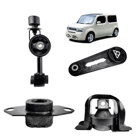 Engine Motor and Transmission Mount Compatible with 2007 2008 2009 2010 2011 2012 Nissan Versa 1.8L and 2009 2010 2011 2012 2013 2014 Nissan Cube 1.8L 4PCS, Replace# A4312 A4318 A4320 A4323
