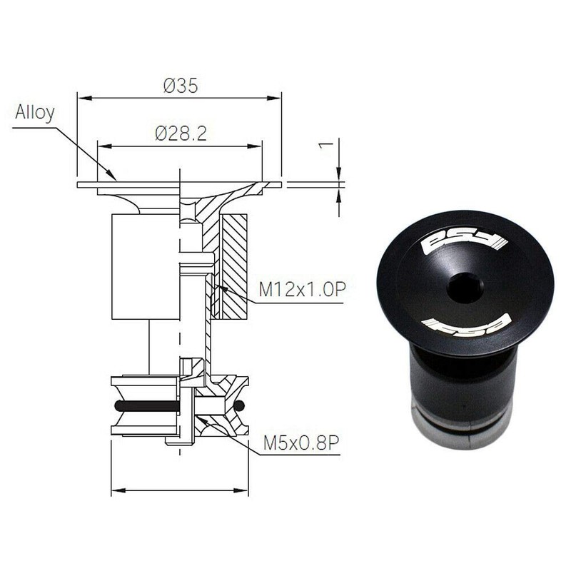 FSA Compressor TH896 Alloy Headset 1-1/8 inch OD 35mm, Black,