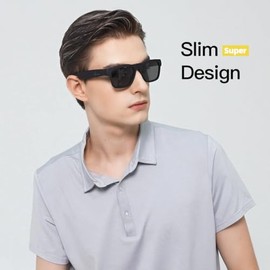 OhO sunshine - Gafas de sol con sonido, control de voz y auriculares abiertos, escucha música y llamadas con subir y bajar el volumen, gafas inteligentes Bluetooth 5.0 y función impermeable IP44 para deportes al aire libre