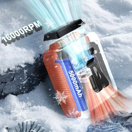 CAZOKASI Wearable Waist Clip Fan with Lighting Desktop Stand 16000rpm Runtime upto 20 hours (5000mAh / Orange)