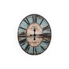 Creative Co-Op Oval Turquoise Wood Wall Clock
