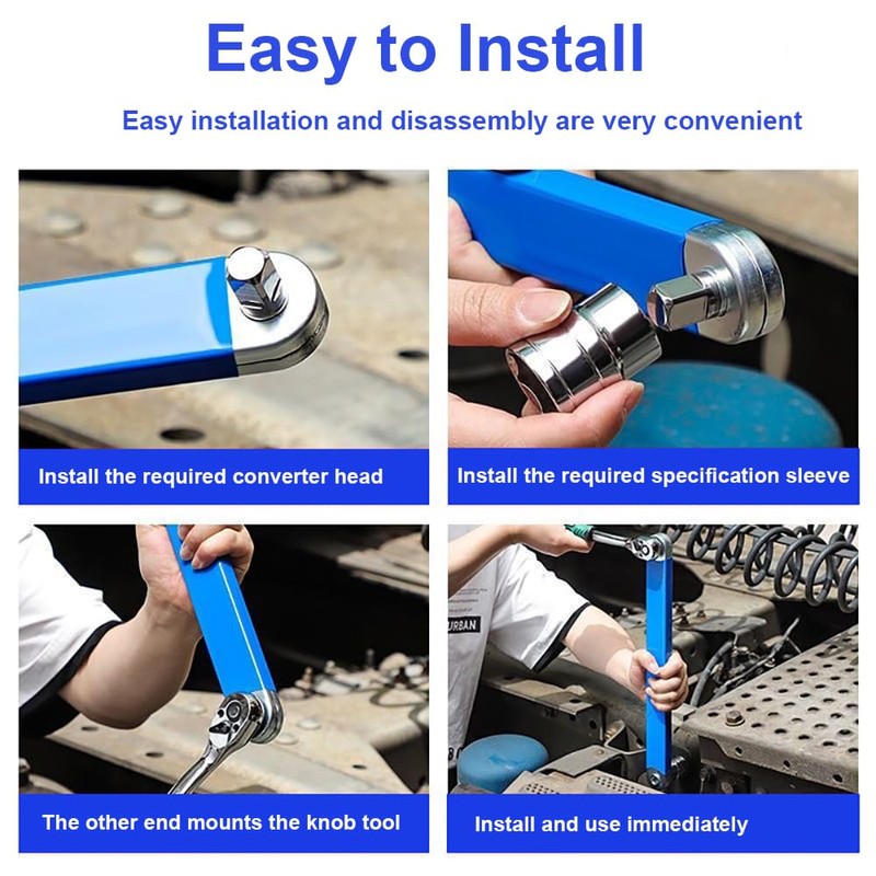 EYCOMTOM Offset Extension Wrench Multifunctional Impact Ready With 1/2", 1/4"