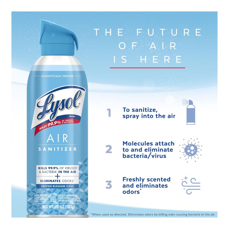Lysol Air Sanitizer Spray, For Air Sanitization and Odor Elimination,