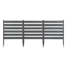 Zippity Outdoor Products ZP19066 2’ H x 2’ W No-Dig Charcoal Color WoodTek Vinyl Maui Garden Fence Kit (3 Panels)