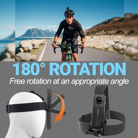 Accessories Set for Insta360 X5 X4 X3 X2 X, Head Strap Mount + Chest Mount Harness + Backpack Clip Holder + 360°Rotating Wrist Strap Compatible for GoPro Hero, DJI OSMO Action Camera and AK ASO
