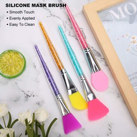 Cepillo de la mascarilla del silicón 4pcs, cuidado facial del aplicador del cepillo del maquillaje del silicón de la mezcla del fango facial