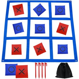 Giant Tic Tac Toe Game Outdoor with Bean Bag, 4ft x 4ft Large Bean Bag Tic Tac Toe Toss for Kids, Travel Beach Yard Lawn Backyard Outside Games for Adults and Family