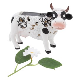 Daisy Cow Solar Light Animal Shaped Color Changing LED Garden Solar Lamp Statues for Patios Sidewalks