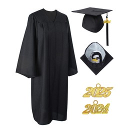 MyGradDay Unisex Matte Graduation Cap and Gown 2024 & 2025 Set Bulk with Tassel for College High School Graduates