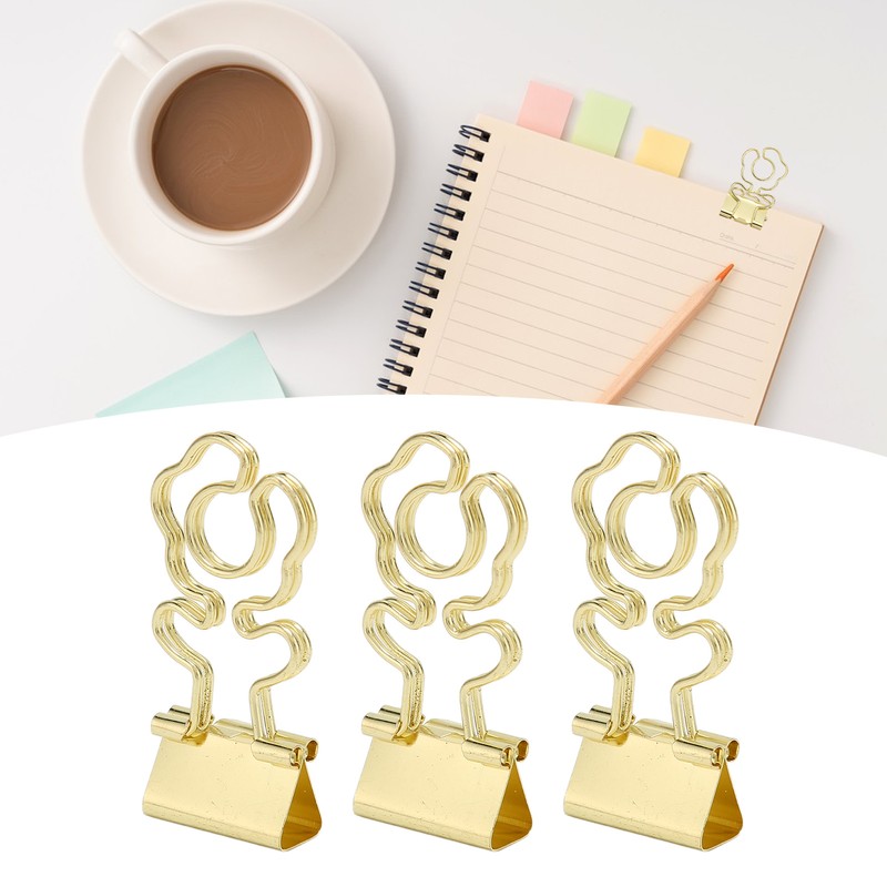 100 Pcs Mini Binder Clips Flower Shape Strong Clamping Force
