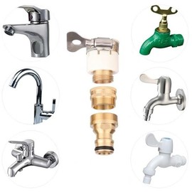 Faucet washing machine hose quick connect connection Shinju nipple 3 in 1 set This product (1230) 2ea