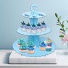 KINMRIS 2 Pack Cupcake Stand 3-Tier Lace Edge Dessert Stand,