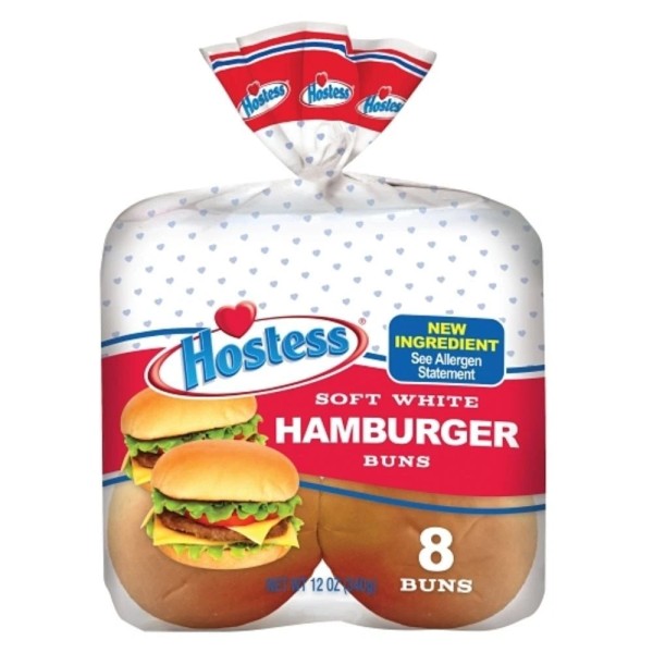 Hostess Hamburger Buns Fresh Case, 12 Ounce, 4 Packs Per