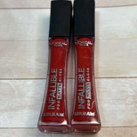 Loreal Paris Lot of 2-Loreal Infallible Pro Matte Liquid Lipstick Gloss #308 SHANGHAI SCARLET