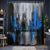 Black and Blue Shower Curtain Abstract Art Modern Shower Curtains