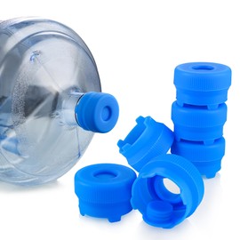 Flutaire [6-Pack] Water Jug Cap for 2,3,4,5 Gallon Water Bottles with 55-60mm Standard/Screw/Crown Tops, Food-Grade Silicone Reusable Water Bottle Caps, Leak-Free Water Bottle Dispenser Caps Lids