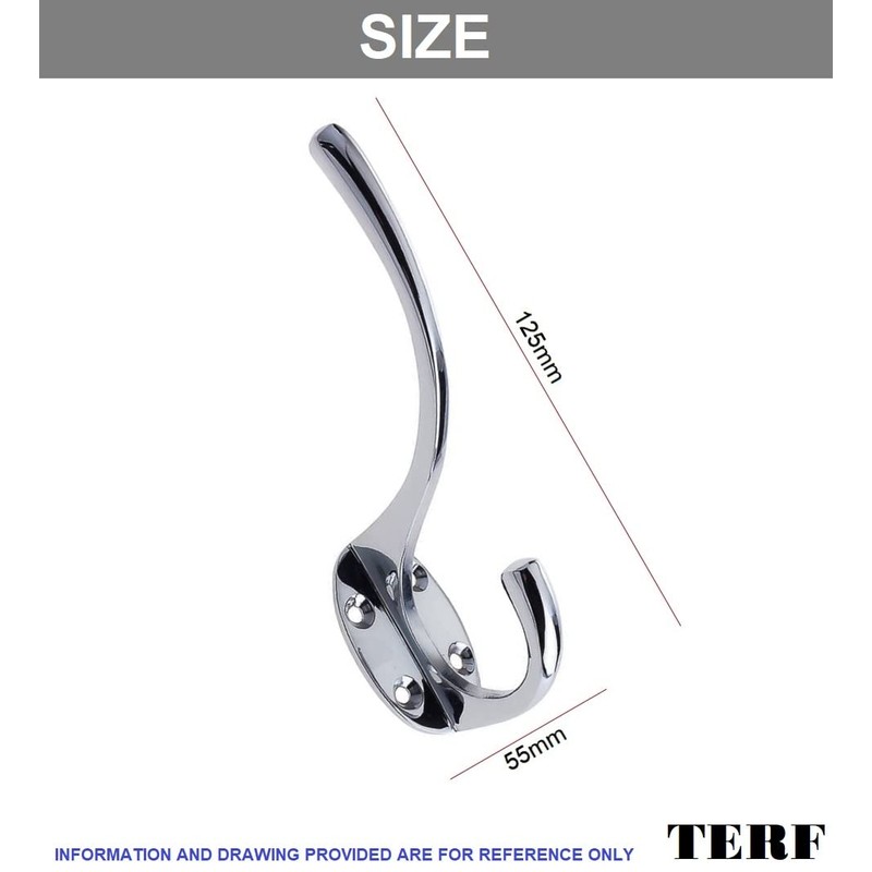 TERF® Polished Chrome Double Wall Mounted & Door Hooks Hat