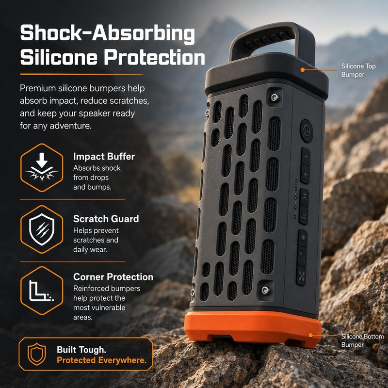 Bumper Protectors Compatible with Turtlebox Ranger, Silicone Protective Speaker Bumpers