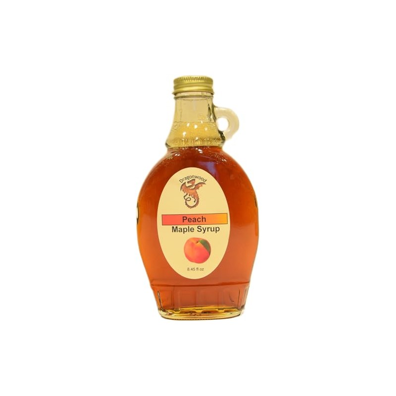 Dragonwood Flavored Maple Syrup (8 Flud Ounces, Peach)