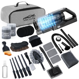 NIKCOSMK Car Cleaning Kit, Car Detailing Kit with Car Vacuum 8000PA High Suction, Car Interior Cleaning Supplies with Detailing Brushes, Windshield Cleaner Tool, Car Accessories for Men & Women