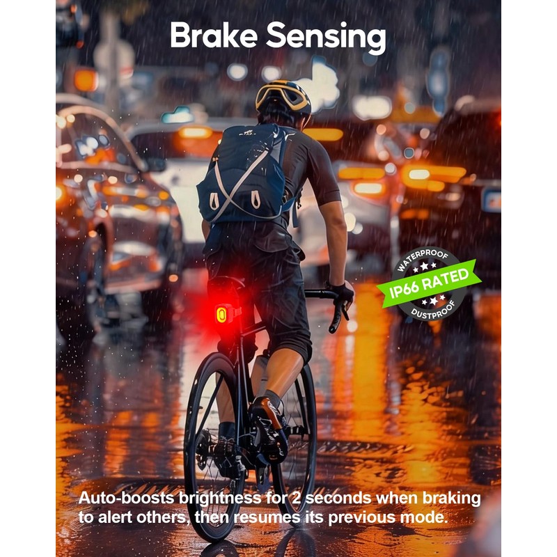 Esaytool Smart Brake Sensing Bike Tail Light, Saddle & Seatpost