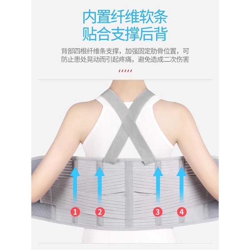 갈비뼈보호대 늑골보호대 압박 늑골 확장탄력더블보드포함 허리보호대 고정 그레이30 모델 [보강형