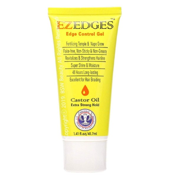 EZEDGES EDGE CONTROL GEL Extra Strong Hold (Castor Oil), 1.41 oz.