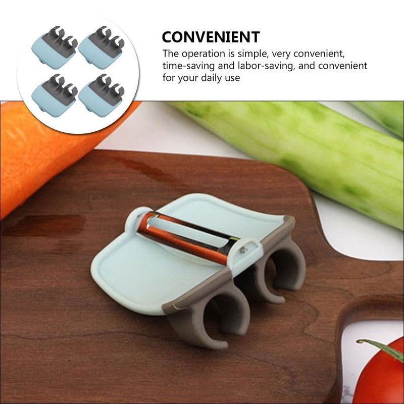 Alipis 4pcs Stainless Steel Finger Vegetable Peeler Ergonomic Design for