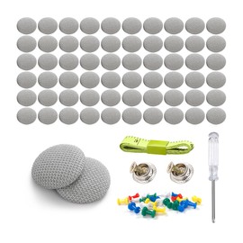 JNNJ 60 Piece Roof Liner Repair Set, Car Roof Replacement Buckle, Car Roof Liner Repair with Pins, Screwdriver, Tape Measure, Car Roof Repair Button (Grey)