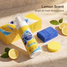 4-in-1 Multi-Enzyme Foam Cleaner, New Foam No-Rinse Cleaner, All-Purpose Deep Cleaning Spray for Car Interior, Kitchen Grease, Bathroom Tiles, Sofa Upholstery,with Lemon Fresh Scent(1PCS)