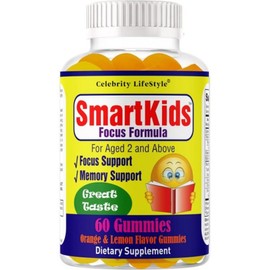 Smart Kids Focus Gummies with Omega 3 6 9 DHA Support Teen Vitamin Kids Focus and Attention Supp, 60정 / Smart Kids Focus Gummies with Omega 3 6 9 DHA Support Teen Vitamin Kids Focus and Attention Supp, 60정