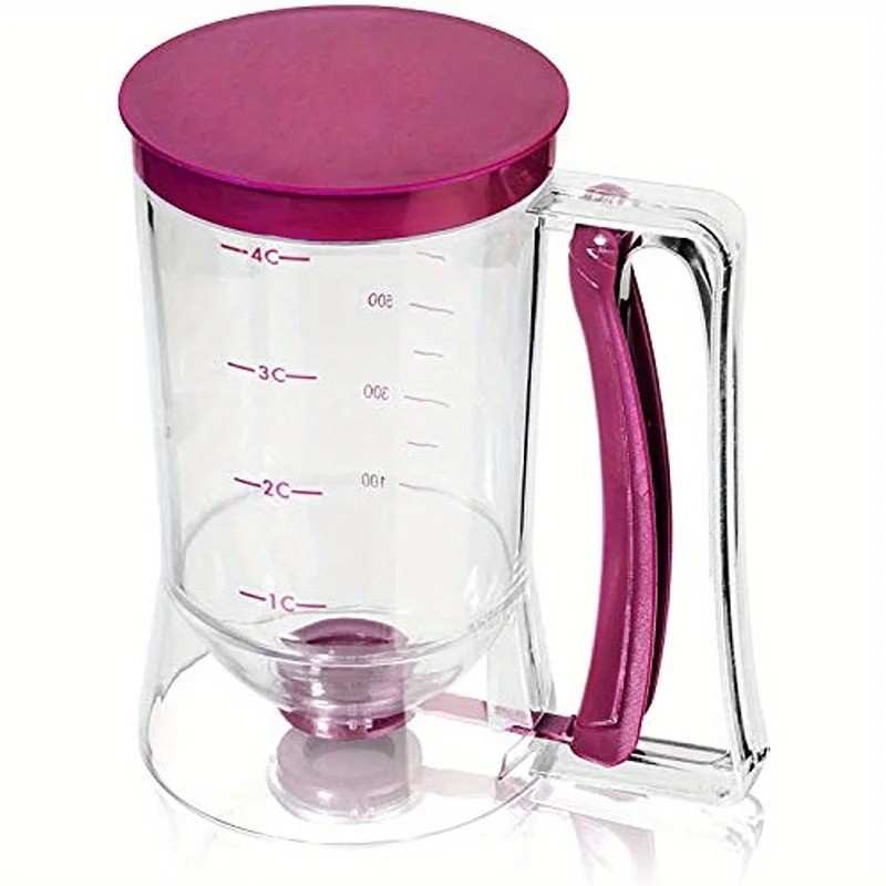 1 Pack 900ml Batter Dispenser with Handle – Handheld Graduated