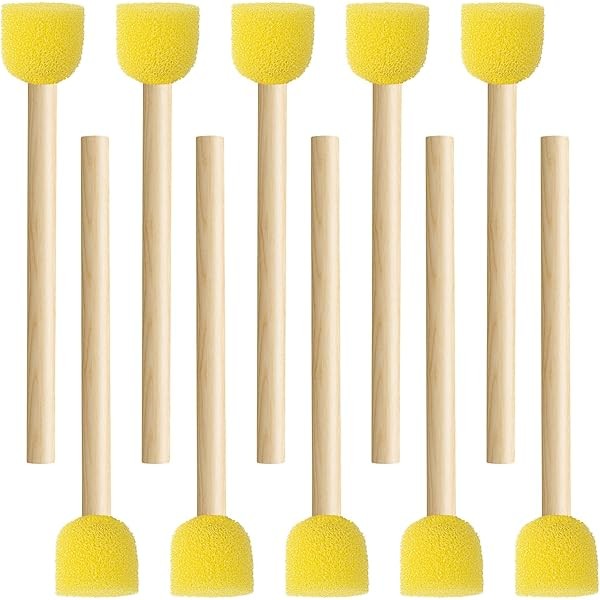 10pcs 0.6'' Sponge Brushes for Painting, Round Foam Paintbrushes with